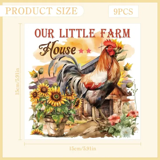 9 Sheets Farm Rub on Transfer Stickers {2}