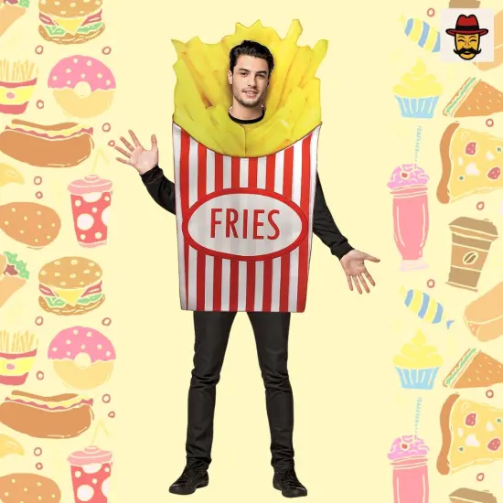 6 Feets French Fries Adult Costume Funny Food Tunic Outfit {2}