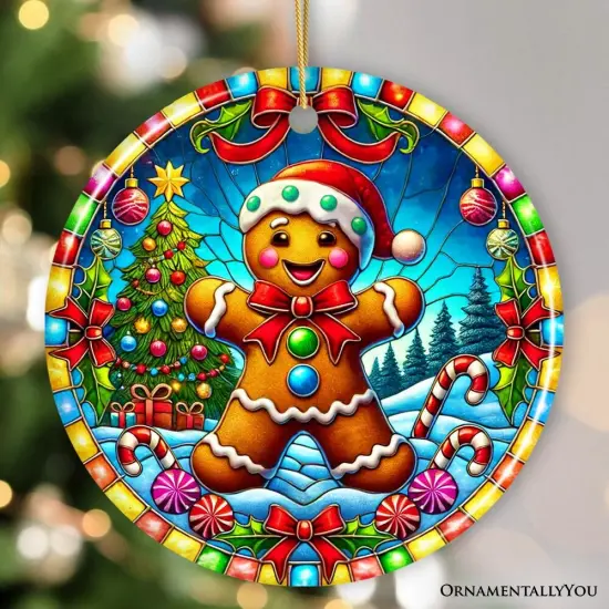 Festive Candyland Gingerbread Man Ornament, Sweet Christmas Gift {6}