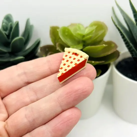 3D Lattice Cherry Pie Charms, 25x19mm {3}