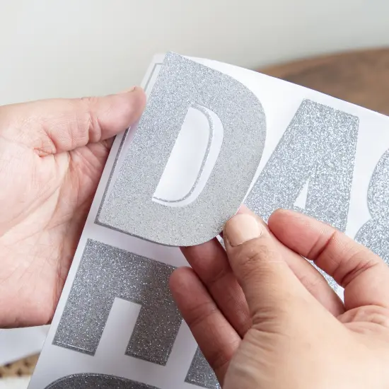 Craft Perfect Glitter Alphabet Sticker Sheet 2IN-Silver {4}