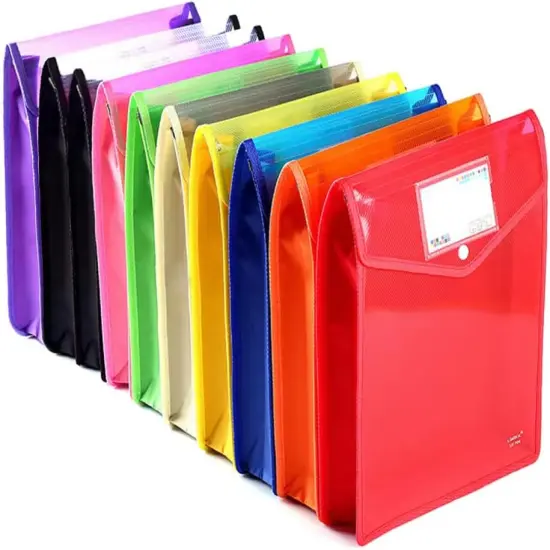 Plastic Document File Folder A4 Size Expandable Poly Envelopes {1}
