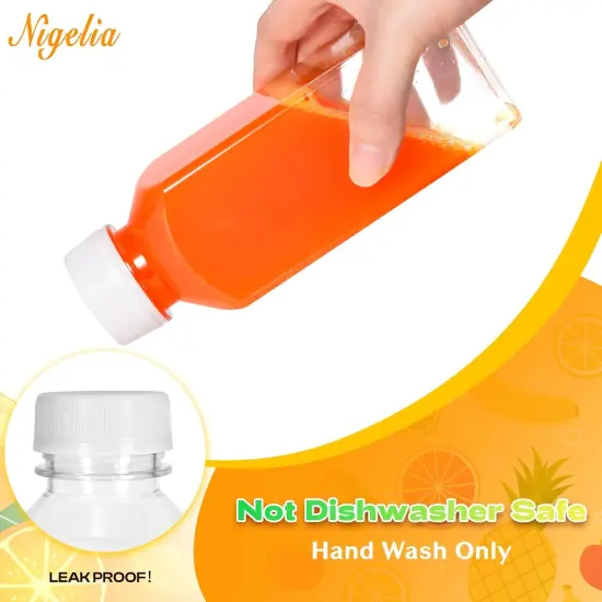 12pcs 12oz Juice Bottles with Caps, Reusable Plastic Bottles for Juicing {3}