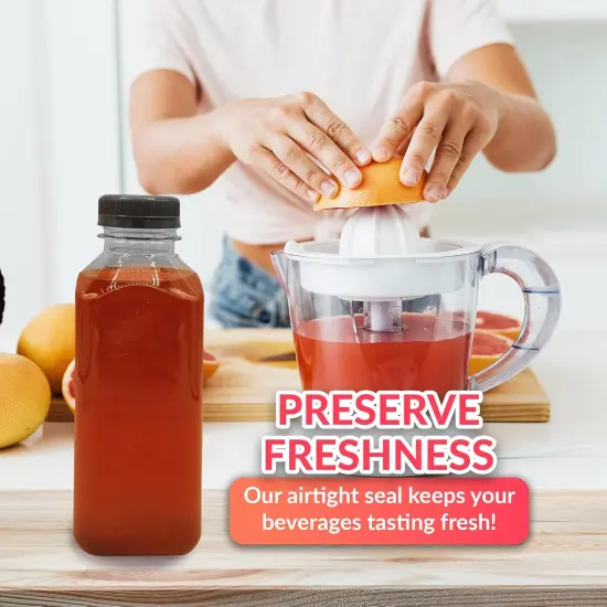 [12 Pack] [16 oz] Plastic Bottles with Caps {3}