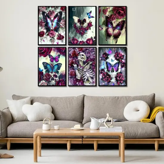 6 Pack 5D Skull Diamond Painting Kits Gem Art Paintings for Adults {5}