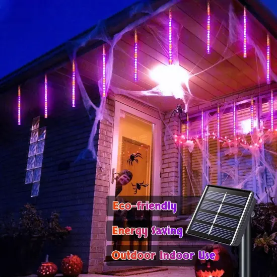 144 LEDs Orange and Purple Solar Halloween Lights Outdoor {4}