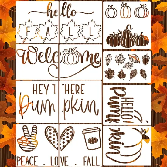 Fall Stencils - Hello Fall and Pumpkins {1}