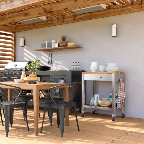 Seville Classics HOME Worktable Cart, 30" W x 20" D x 36" H {6}