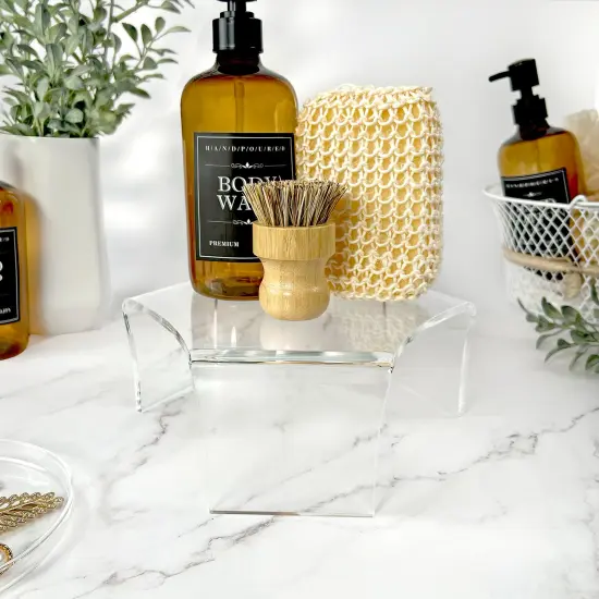 Plymor Clear Acrylic Tri-Leg (6 Sided) Display Riser, 3.5" H x 8.75" W x 7.5" D {3}