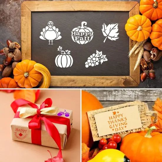 20 Pack -Happy Fall Farmhouse Harvest Give Thanks AutumnTemplate Stencils {5}