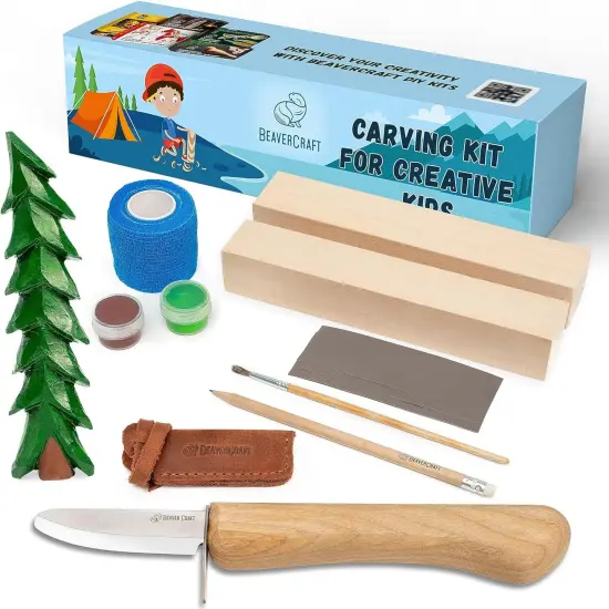 Whittling Set Includes Safety Wood Carving Knife for Kids {1}