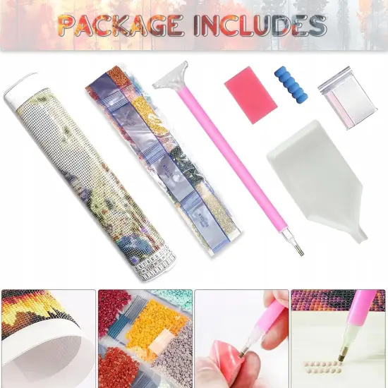 5D Lake & Forest Reflection Diamond Painting Kits - 27.5x15.7 Inch {3}