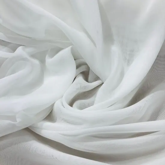 1 Yard Chiffon Fabric in 60" Wide, Sheer Lightweight Polyester for Dresses & Formal Wear Off White {1}