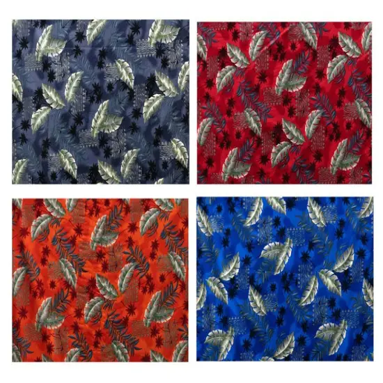 1 Yard Split Leaf Hammock Fern Fabric 100% Cotton, 36" lx45" W Blue {2}