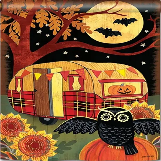 Halloween Camper Flag 2 Sided Vertical Banner {1}