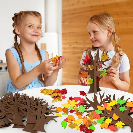 12 Pack Fall Thankful Leaves Trees Foam Kits {3}