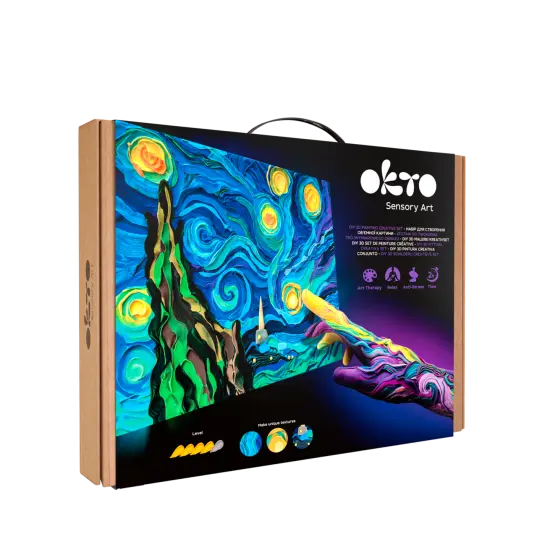 OKTO Sensory Art 3D Painting &ldquo;Starry Night&rdquo; &ndash; 11.8&rdquo; x 15.7&rdquo; Canvas Kit {1}