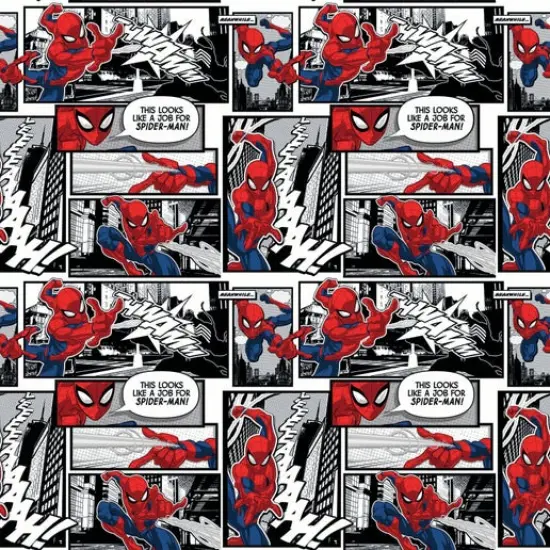 Licensed Marvel Prints Marvel Spiderman Comic Panels Cotton Fabric by the Panel {1}