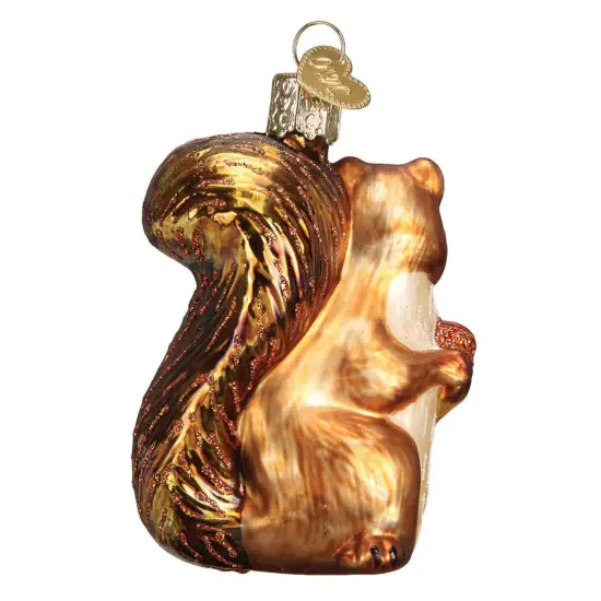 Old World Christmas 3.0 Inch Squirrel Tree Ornament , Ornament Wildlife Squirrel Gold {2}