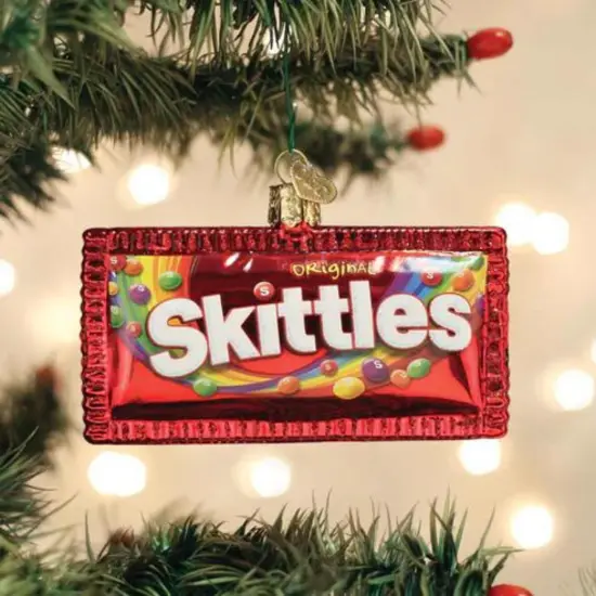 Old World Christmas 2.5 Inch Skittles Christmas Tree Ornament , Ornament Candy Fruit Flavor Red {3}