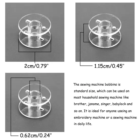20Pcs Clear Plastic Sewing Machine Bobbins, Sa156 Bobbins, Bobbins Class 15, Compatible with Brother Singer Sewing and Embroidery Machine (20pcs Bobbins) {4}