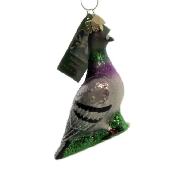 Old World Christmas 4.0 Inch Pigeon Tree Ornament , Ornament Navigate Skill Silver {2}