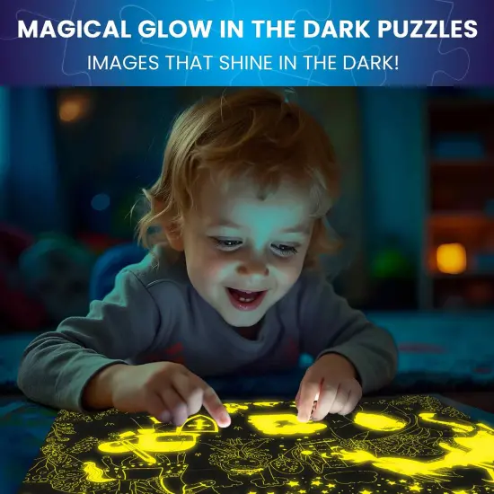 60 Piece Glow in the Dark Puzzles for Kids | Animals {2}