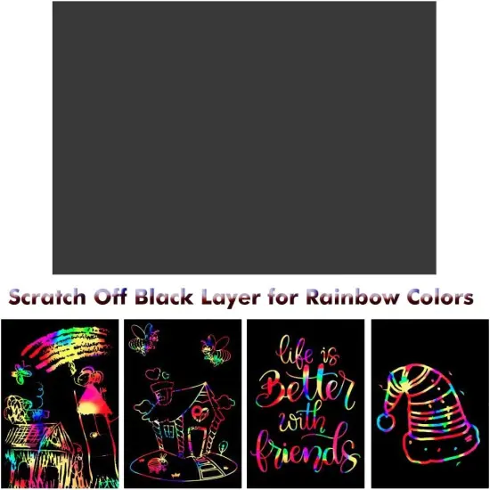 52 Pcs Rainbow Scratch Paper Art Set {5}