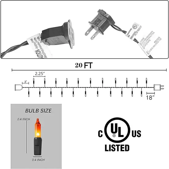Orange Halloween String Lights - 20FT, 100 Count {2}