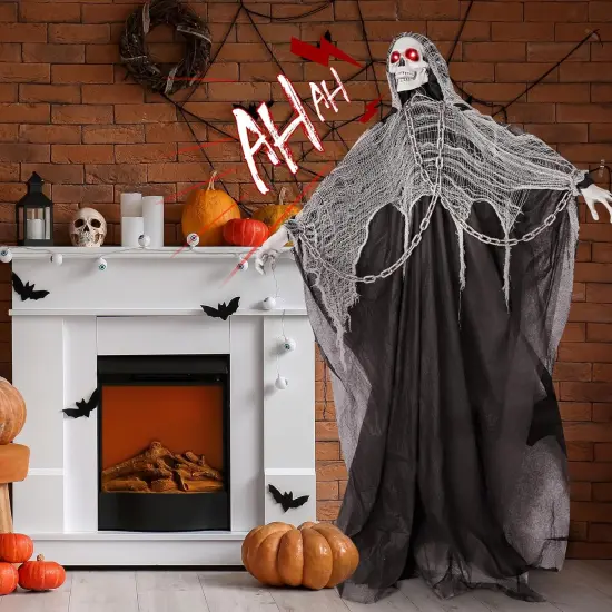 Activated Skeleton Ghost with Adjustable Arms - Halloween Animatronic {3}