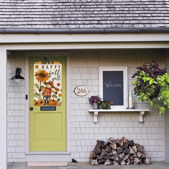 Fall Scarecrow House Flag 28x40 Inch {3}