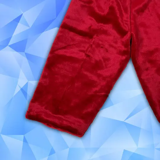 Majestic Santa Pants in Deluxe Burgundy Plush with Elastic Waist and Side Pockets {4}