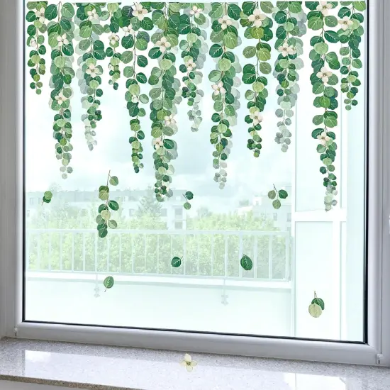 Green Hanging Vine Window Clings Decals {3}