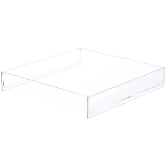 Plymor Clear Acrylic Square Open Top Merchandise Display Tray, 12" W x 12" D x 2" H {1}
