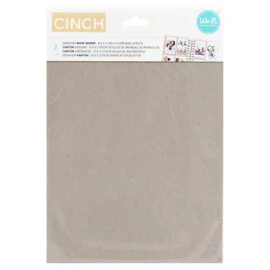 We R Cinch Book Board 8.5"X11" 2/Pkg-Gray Chipboard {1}