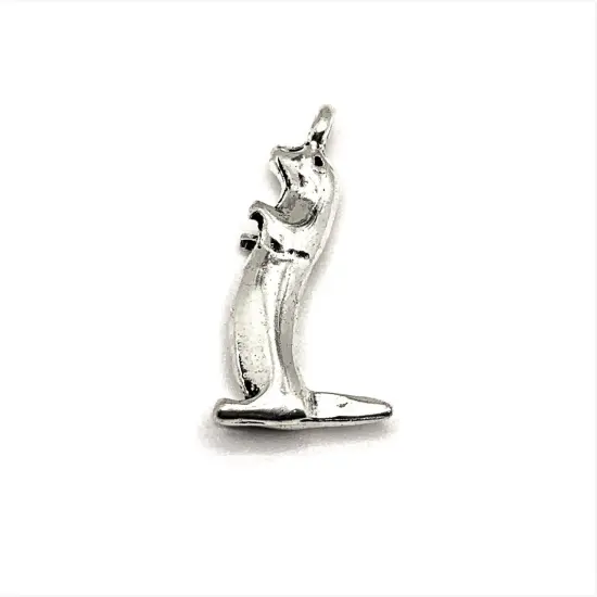 Silver Standing Otter 3D Charms, 26x13mm {2}