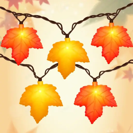 LED Fall String Lights Orange Yellow Leaf Lights {1}