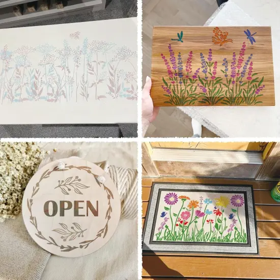 Large Flower Stencils - 16x11 Inches (Reusable) {2}