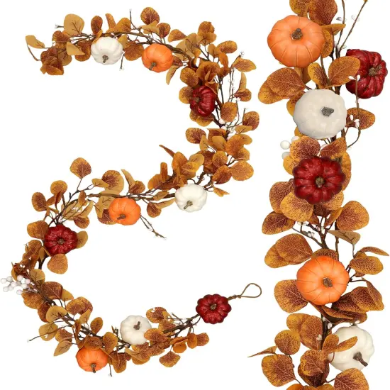 1 Pcs Fall Artificial Garland with Pumpkins {1}