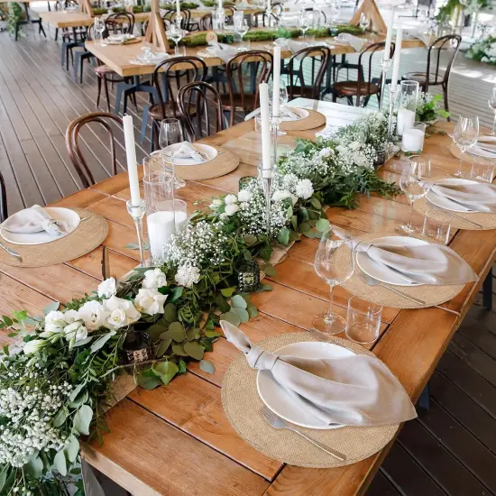 Set of 48 Burlap Round Placemats Bulk Burlap Circle Rustic Table Decorations Jute Farmhouse Placemats {4}