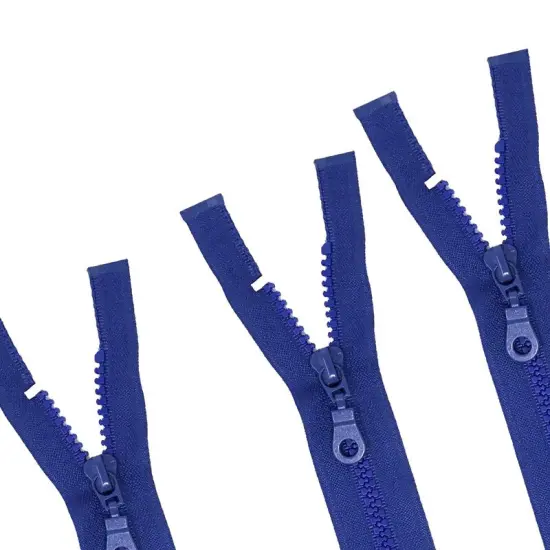 Royal Blue Molded Plastic Jacket Zipper 5MM 9 Inches Open Bottom Separating {1}