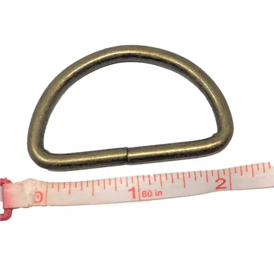 Metal D Ring 2" Antique Brass Plated Loop Ring {3}