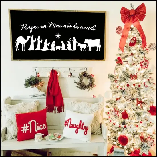 12 Pcs Porch Christmas Stencils {4}