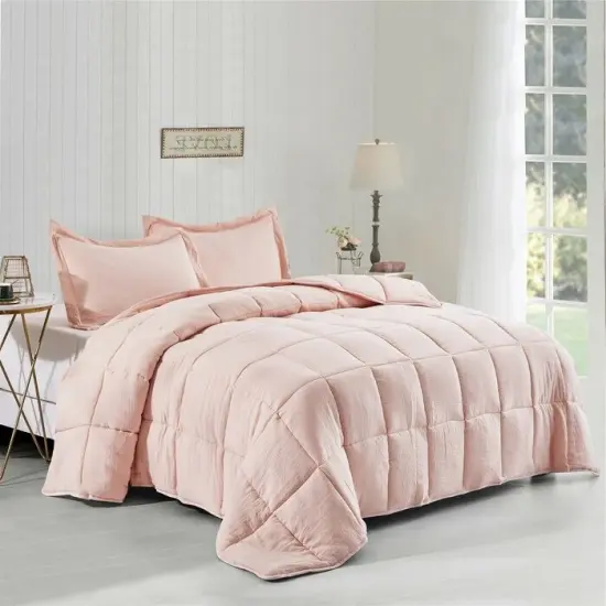 3-Piece Soft Polyester Microfiber Machine Washable Comforter Set with Reversible Bedding {3}