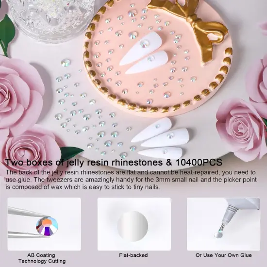 10400PCS Transparent AB Flatback Rhinestones with Tools {3}