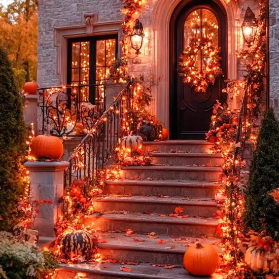 Orange Halloween String Lights - 13Ft, 50 Incandescent Bulb {4}