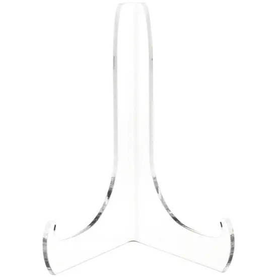 Plymor Clear Acrylic Small 60-Degree Angle Easel With Shallow Support Ledges, 4.5" H x 3.25" W x 2.5" D, fits lightweight 4" x 6" Items, like small photo {1}