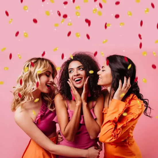 300Pcs Glitter Gold and Red Table confetti {4}