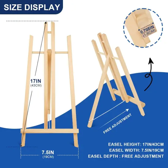10pcs 17 Inch Tabletop Easels,Wood Easel for Painting {2}