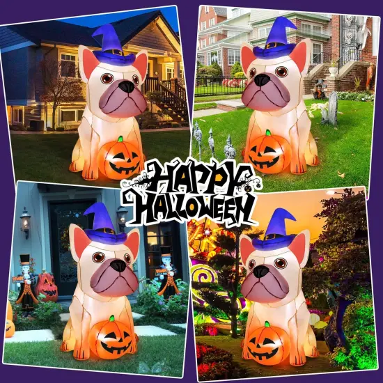 5Ft Halloween Inflatables Decorations Build-in Bright LEDs Blow Up Yard Pumpkin {6}